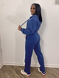 Solid Tracksuits Zip Up Hooded Sweatshirts and Pants Set MK-3071
