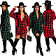 Long Sleeves Single-breasted Plaid Shirt Dress OSM-3329