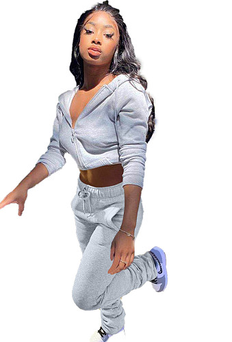 Zipper Hooded Coat+Pants Sets Joggers Casual Tracksuits XY-9066