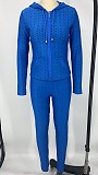Women's Hooded Zipper Jacket Leggings Two-piece Set XMY-9261
