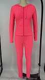 Women's Hooded Zipper Jacket Leggings Two-piece Set XMY-9261
