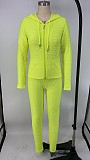 Women's Hooded Zipper Jacket Leggings Two-piece Set XMY-9261