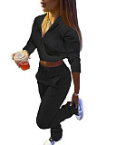 Zipper Hooded Coat+Pants Sets Joggers Casual Tracksuits XY-9066