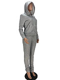 Zipper Hooded Coat+Pants Sets Joggers Casual Tracksuits XY-9066