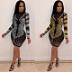 Sexy Long Sleeve Mesh See-through Hot Drill Mini Dress NY-8936
