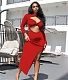 Elegant Cut Out Long Sleeve High Slit Evening Dress YB-6110