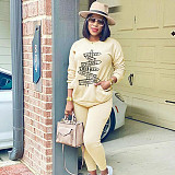 Logo Print Long Sleeve T Shirt Pencil Pants Tracksuits JLY-19441