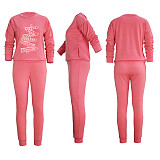 Logo Print Long Sleeve T Shirt Pencil Pants Tracksuits JLY-19441