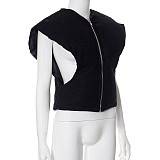 Autumn Winter Women Zipper Warm Cotton Vest Jackets MXXB-Q23TP522
