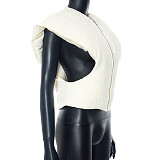 Autumn Winter Women Zipper Warm Cotton Vest Jackets MXXB-Q23TP522