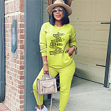 Logo Print Long Sleeve T Shirt Pencil Pants Tracksuits JLY-19441