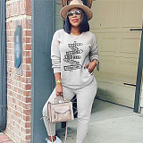 Logo Print Long Sleeve T Shirt Pencil Pants Tracksuits JLY-19441