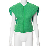 Autumn Winter Women Zipper Warm Cotton Vest Jackets MXXB-Q23TP522