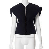 Autumn Winter Women Zipper Warm Cotton Vest Jackets MXXB-Q23TP522