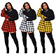 Plaid Patchwork Turtleneck Pullover Dresses WSY-5808