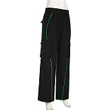 Zip Up Cropped Jacket and Cargo Pants Sweatsuits Winter Outfits RS-07181