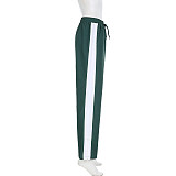 Casual Patchwork Contrast Zipper Collar Long Sleeve Two Pieces RS-10032