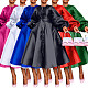 Ladies Solid Color Loose Button Lantern Sleeve Maxi Dresses BGN-311