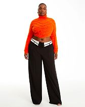 Retro Women Lapel Design Loose Wide-leg Straight Pants ZS-0646