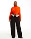 Retro Women Lapel Design Loose Wide-leg Straight Pants ZS-0646