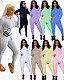 Elasticity Fitness Jumpsuits Womens Designer Long Sleeve Zipper Bodysuits LUO-3062