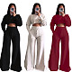 Women Casual Long Sleeve Crop Top and Pocket Pant Two Piece OLY-6111