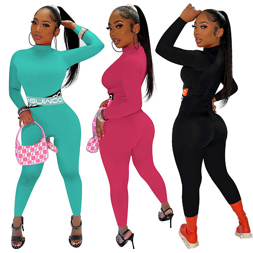 Fitness Sportswear Solid Color Skinny One Piece Jumpsuit YD-8660