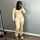 2024 Solid Zip Up Hoodie Jacket and Pants Set DLS-K23S40048