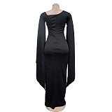 2024 Lady Solid Color Split Folds Sexy Long Dresses BY-6772