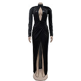 2024 Lady Gilding Folds High Split Sexy Long Dress BY-6766