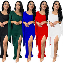2024 Lady Solid Color Split Folds Sexy Long Dresses BY-6772