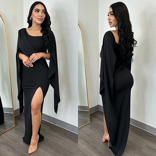 2024 Lady Solid Color Split Folds Sexy Long Dresses BY-6772