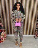 Rose-Secret Leisure Knits Long Sleeve 2 Pieces Outfits YUN-51055