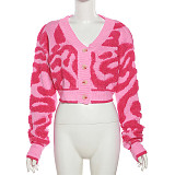Women's Patterned Single Breasted Cardigan RS-W23C33160