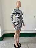 Sexy Printed High Neck Long Sleeves Bodycon Mini Dress YNS-2624