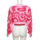 Women's Patterned Single Breasted Cardigan RS-W23C33160