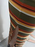 2024 Stylish Girls Stripes Full Sleeves Split Long Dress YD-8793