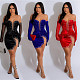 2024 Sexy Strapless Off Shoulder Hot Drilling Mini Club Dress BY-6803