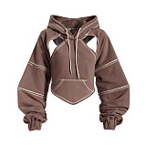 2024 Spring Women Hollow Out Long Sleeves Hoodies Tops RS-20240108