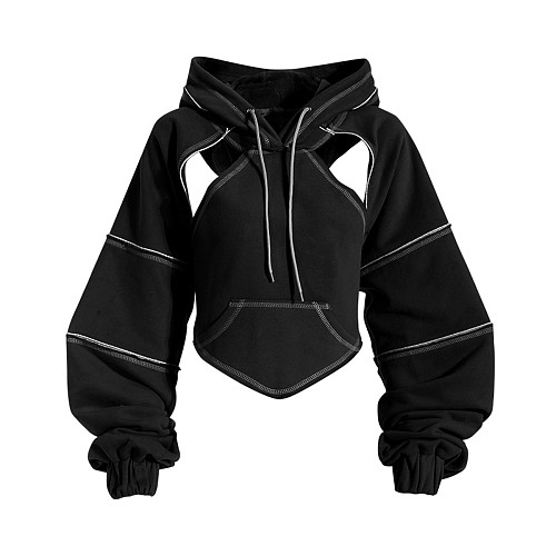 2024 Spring Women Hollow Out Long Sleeves Hoodies Tops RS-20240108