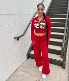 Leisure Street Cropped Coat Elasticated Waist Pants Suits RS-20231