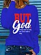 Leisure Letter Printed Girls O-neck Long Sleeves Blue T-shirt DN-N5266B63