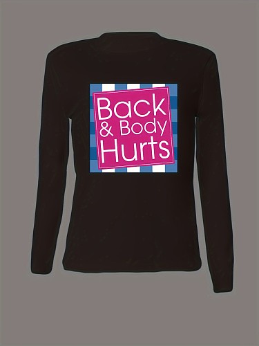 2024 NEW Women Prints Round Neck Long Sleeves Black T-shirt DN-N5266B93