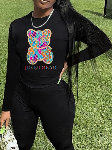 Casual Printed Girl Long Sleeved Round Collar T-shirt DN-N5266L30