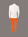 2024 Casual Women Prints Tops With Orange Sporty Pants 2 Pieces Sets DN-N8234D20