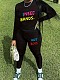 2024 Casual Women Letter Printed Tops With Sporty Pants Black Suits DN-N8234i1