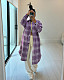 2024 Fashion Plaid Printed Women Lapel Pockets Long Blouse ZS-0648