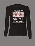 2023 NEW Women Prints Round Collar Long Sleeves Black T-shirts DN-N5266A54
