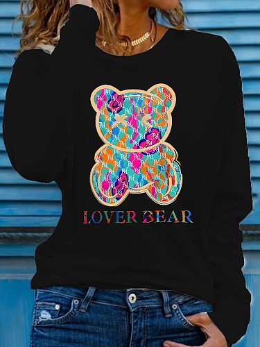 Casual Printed Girl Long Sleeved Round Collar T-shirt DN-N5266L30