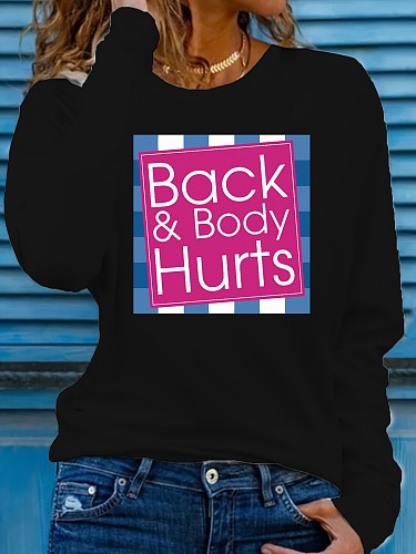 2024 NEW Women Prints Round Neck Long Sleeves Black T-shirt DN-N5266B93